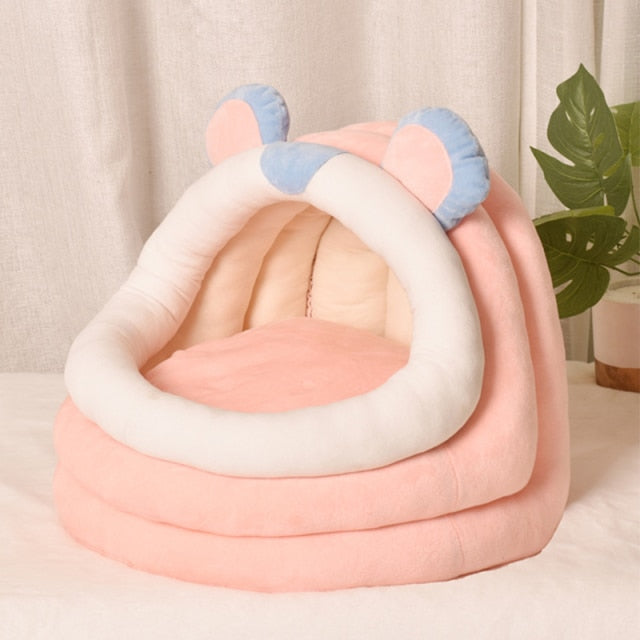 Deep Sleep Cat Cushion Semi-Enclosed Bed House for small pet