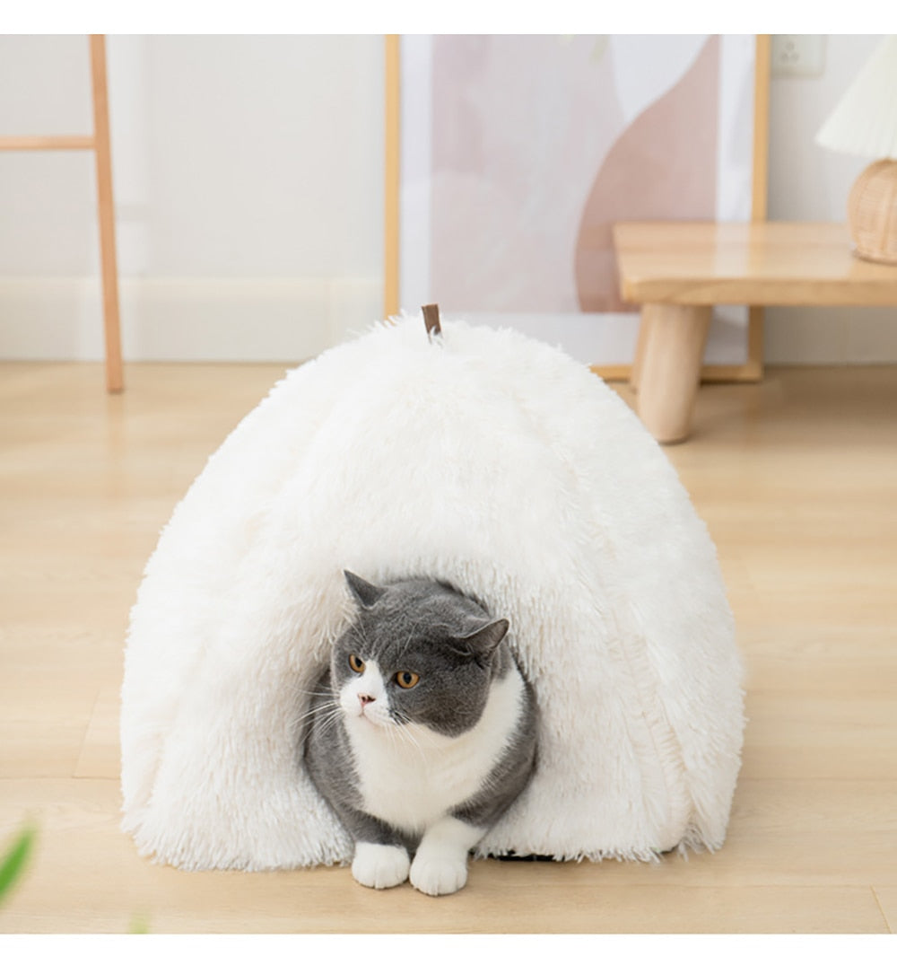 Warm Plush Cat Bed Soft House for pet