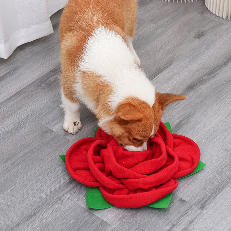 Dog Snuffle Mat Nose Smell Training Rose Puzzle Toy Washable for pet